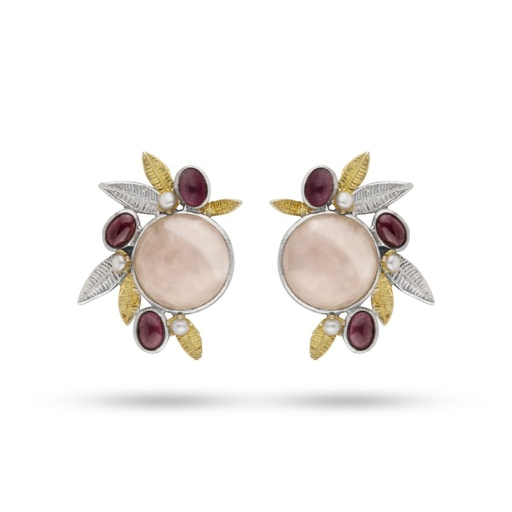 گوشواره سرخس کوارتز صورتی